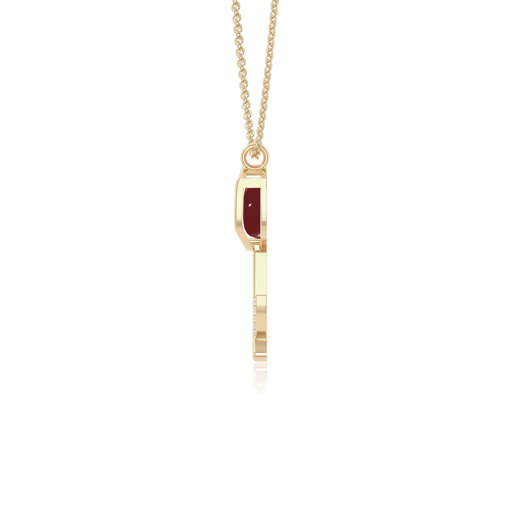 natural garnet tulip necklaces in yellow gold vermeil 