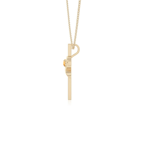 natural citrine infinity cross necklaces in yellow gold vermeil 
