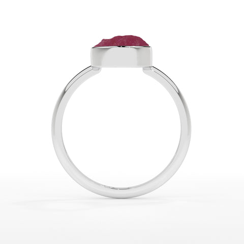 ruby rough shape stackable bezel-set ring