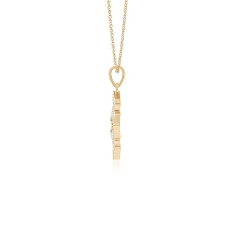 moissanite 4 petal flower necklaces in yellow gold vermeil 