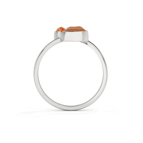 carnelian rough shape stackable bezel-set ring