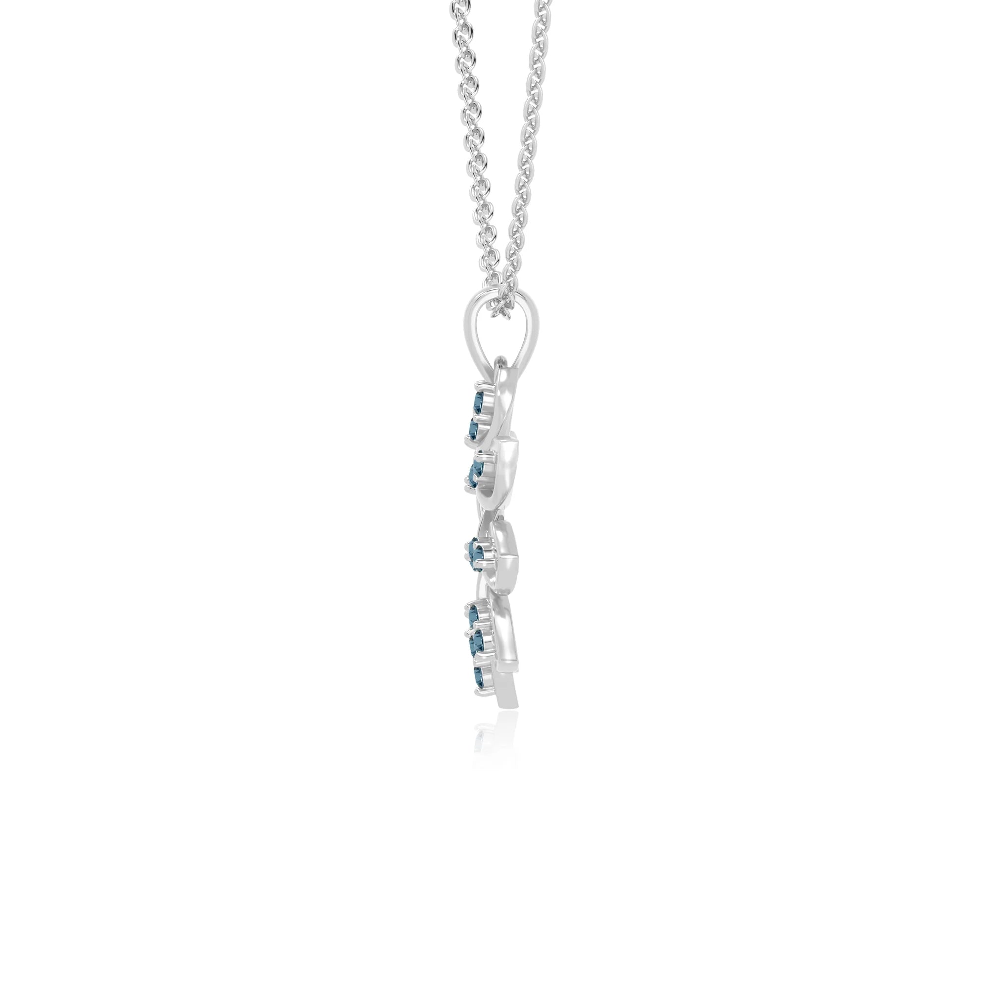 natural london-blue-topaz flower necklaces in sterling silver 