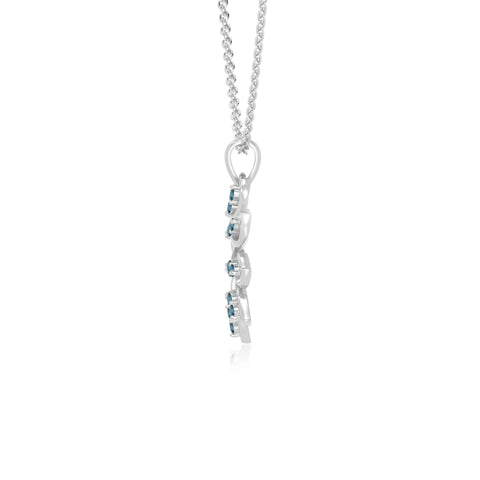 natural london-blue-topaz flower necklaces in sterling silver 