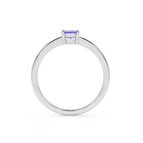 tanzanite oval cut stackable prong-set ring