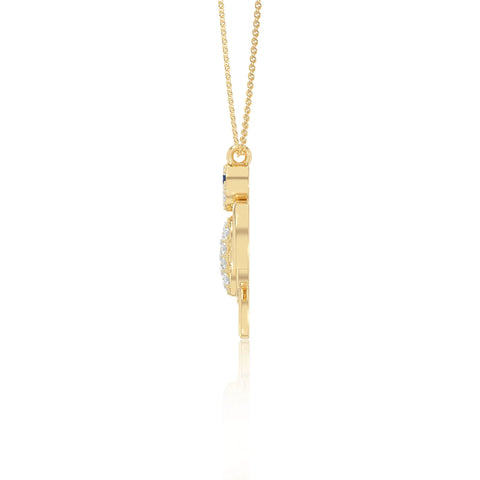 natural blue-sapphire turtle necklaces in yellow gold vermeil 