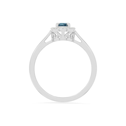 natural london blue topaz solitaire halo engagement rings in sterling silver 