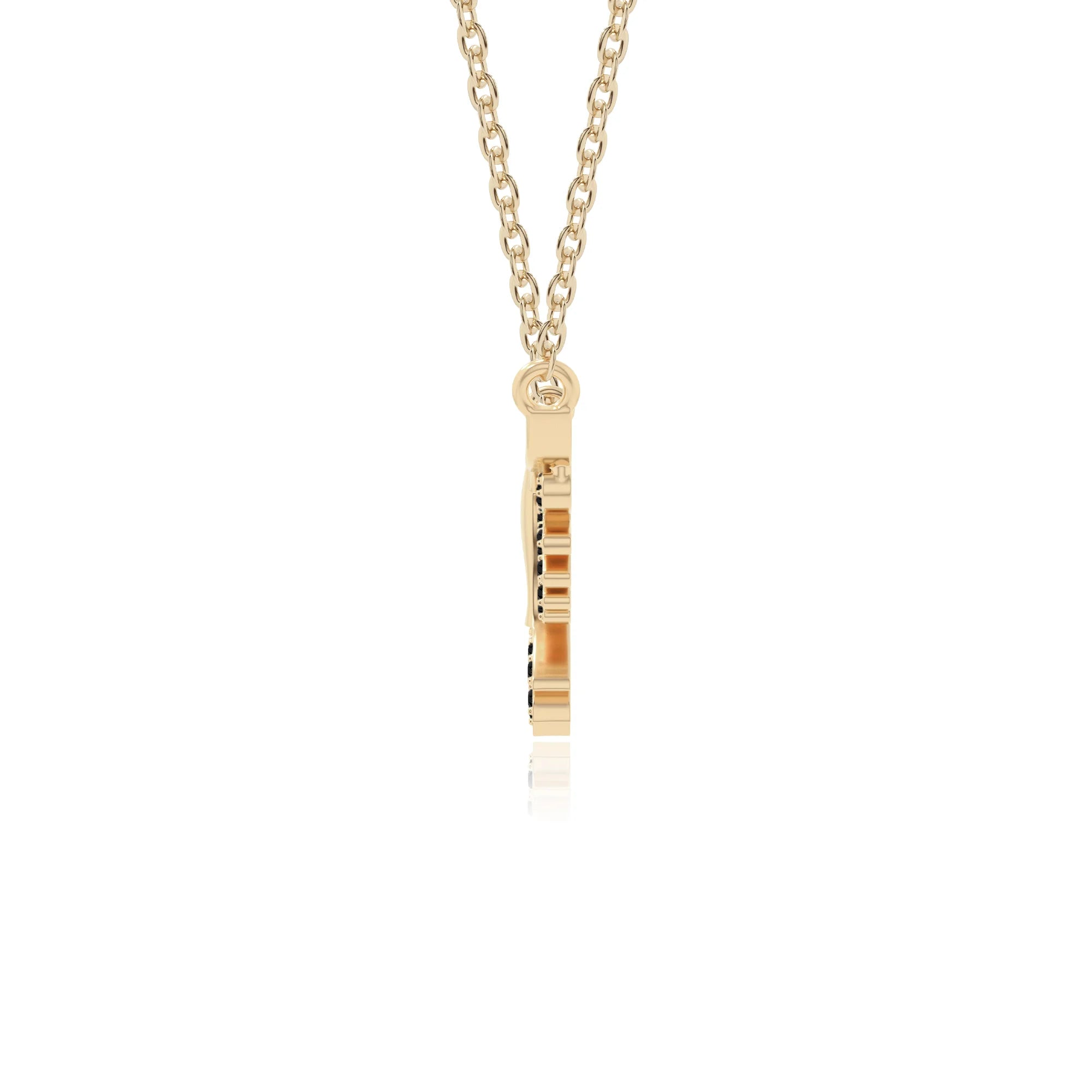 natural black-onyx phoenix eagle necklaces in yellow gold vermeil 