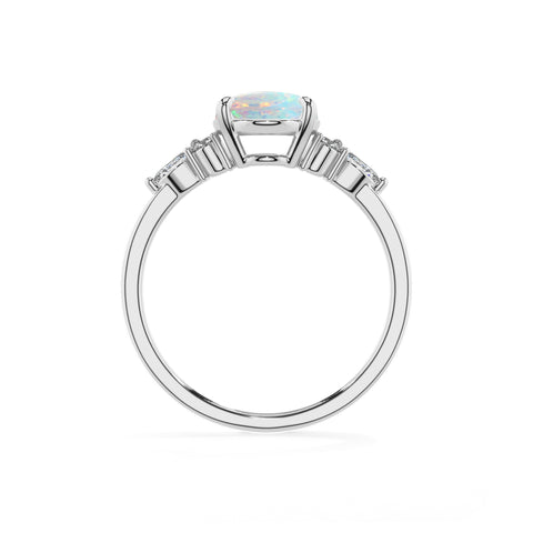 lab grown opal oval solitaire engagement ring