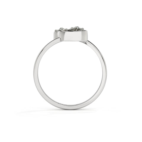 meteorite rough shape stackable bezel-set ring