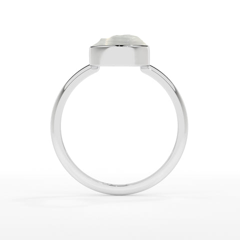 selenite rough shape stackable bezel-set ring