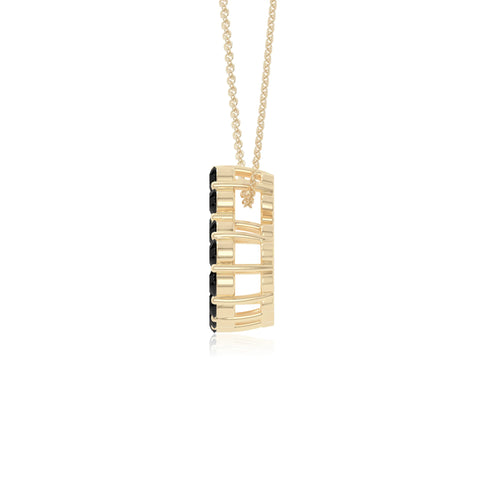 natural black-onyx heart necklaces in yellow gold vermeil 