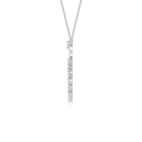 moissanite rose flower necklaces in sterling silver 
