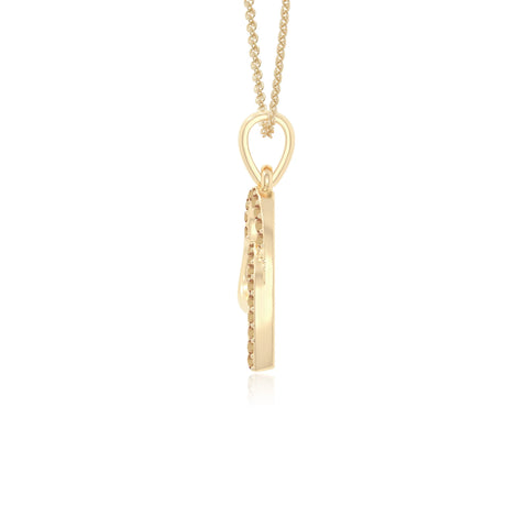natural citrine heart in heart necklaces in yellow gold vermeil 
