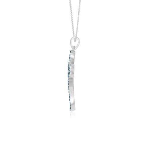 natural london-blue-topaz infinity cross necklaces in sterling silver 