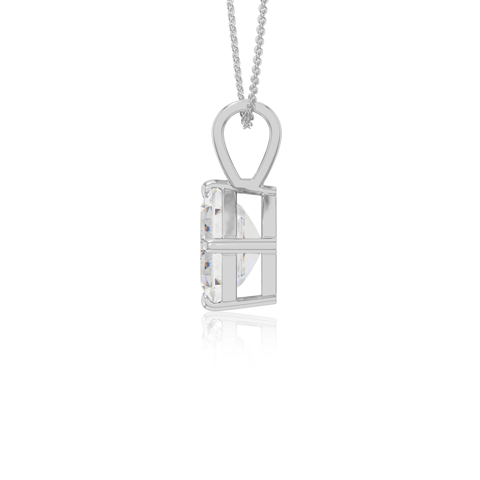 moissanite v-bale solitaire necklaces in sterling silver 