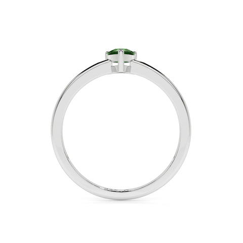 chrome diopside pear cut stackable prong-set ring