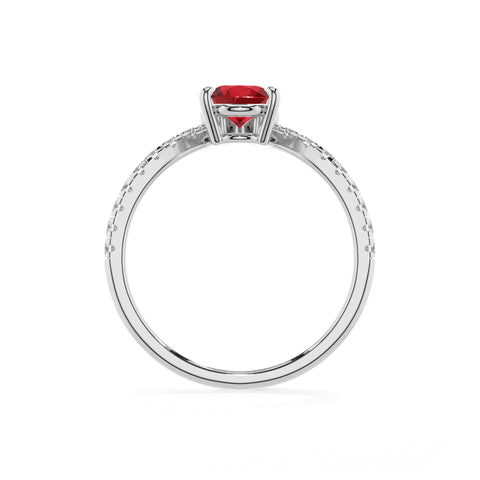 lab-grown ruby pear solitaire engagement ring