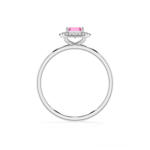 lab-grown pink-sapphire emerald halo solitaire engagement ring