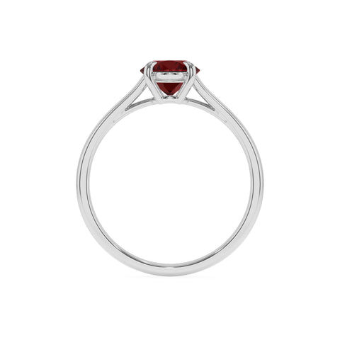 natural garnet oval solitaire engagement ring