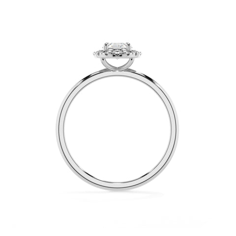 lab-grown moissanite oval halo solitaire engagement ring