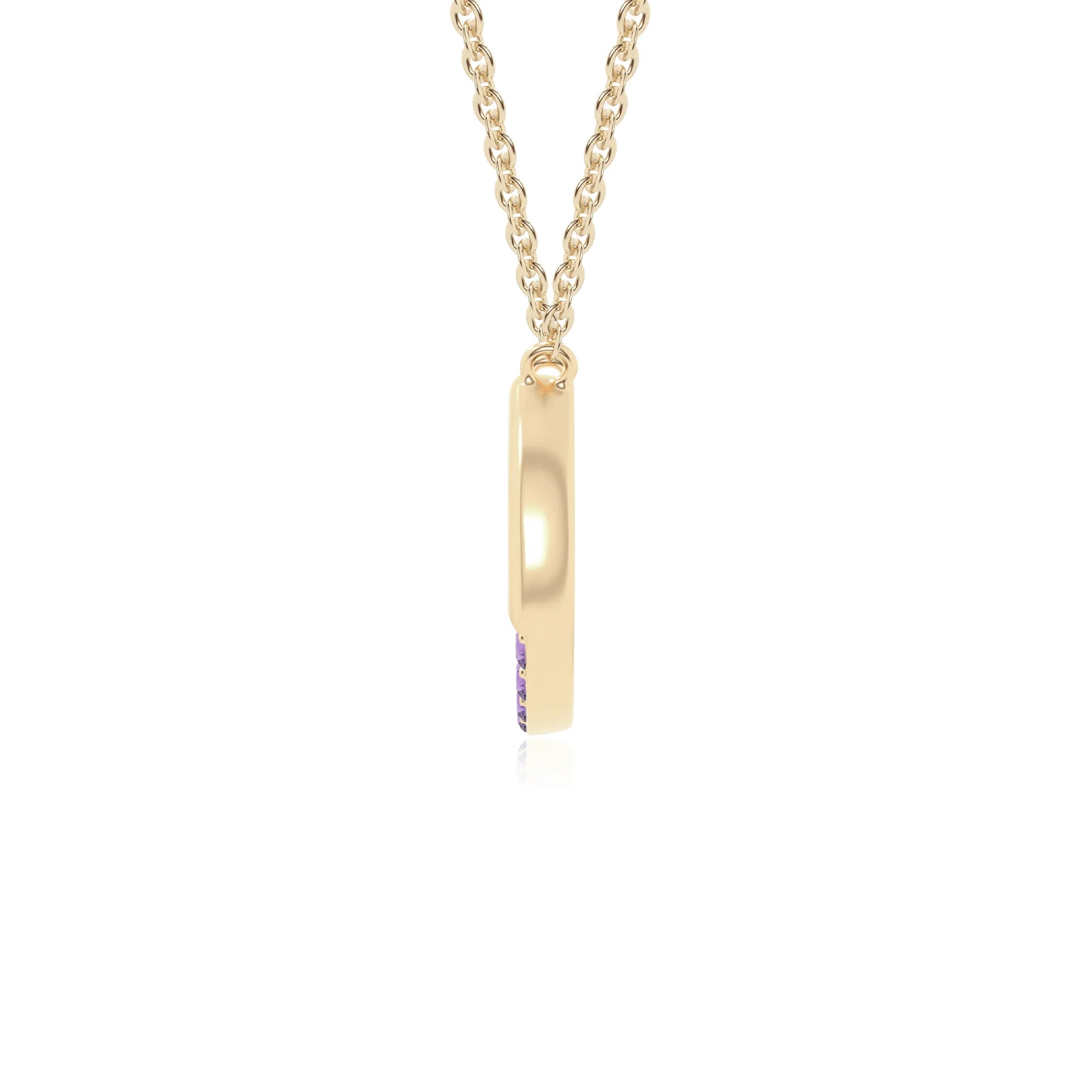 natural amethyst horse shoe necklaces in yellow gold vermeil 