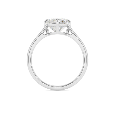 lab grown moissanite heart solitaire engagement ring