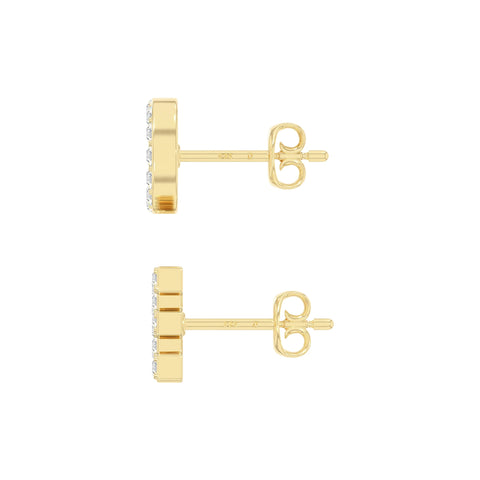 moissanite love stud earrings in yellow gold vermeil 