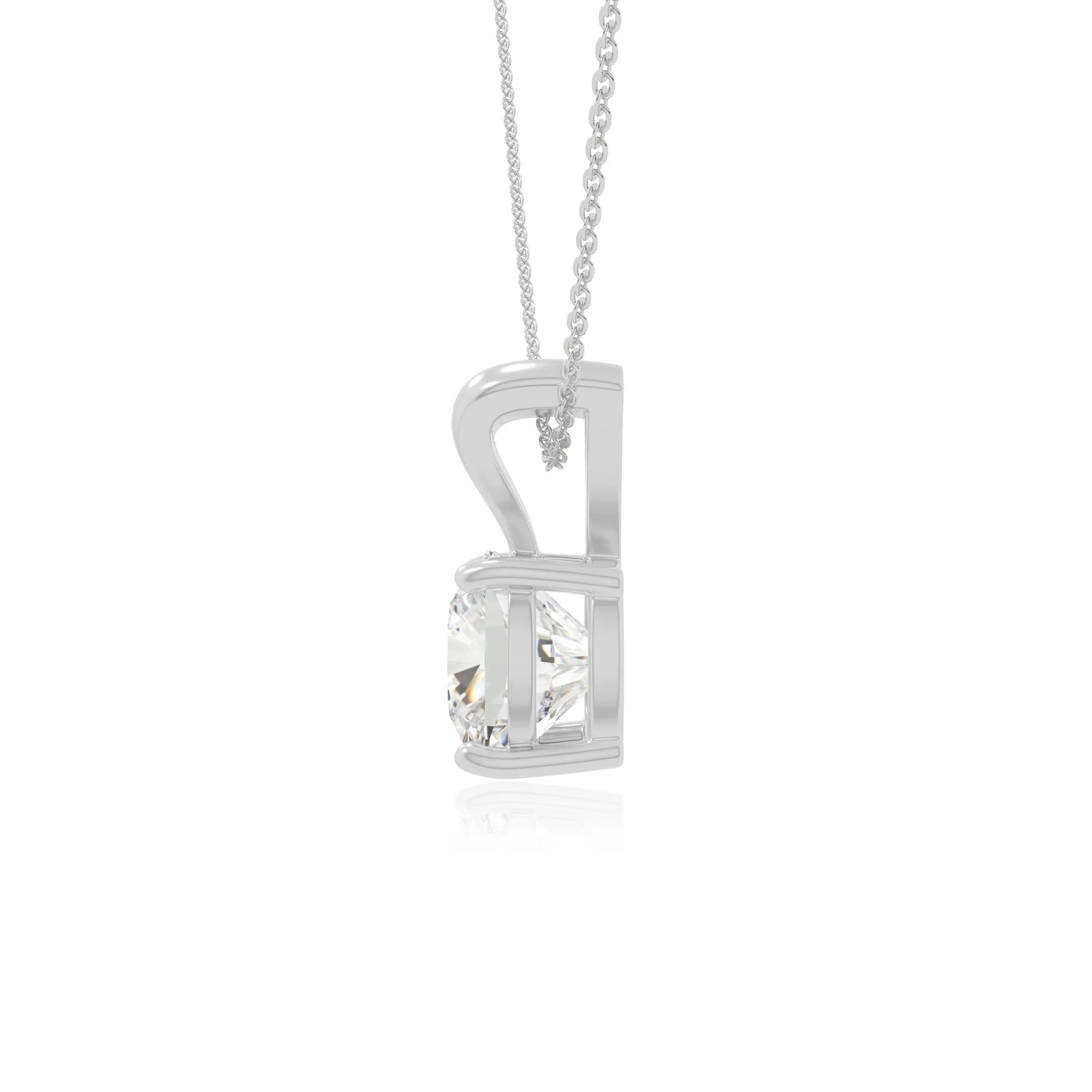 moissanite v-bale solitaire necklaces in sterling silver 
