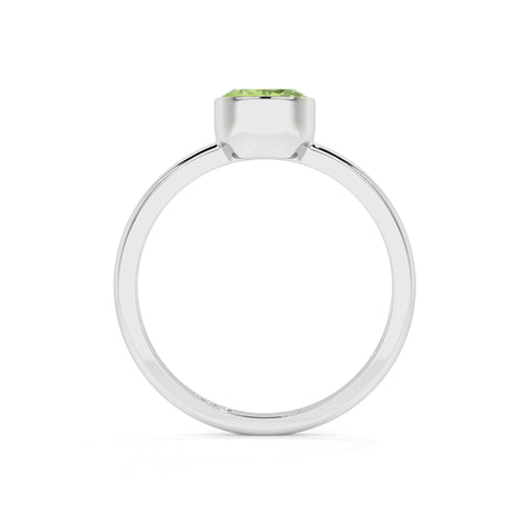 peridot round cut stackable bezel-set ring