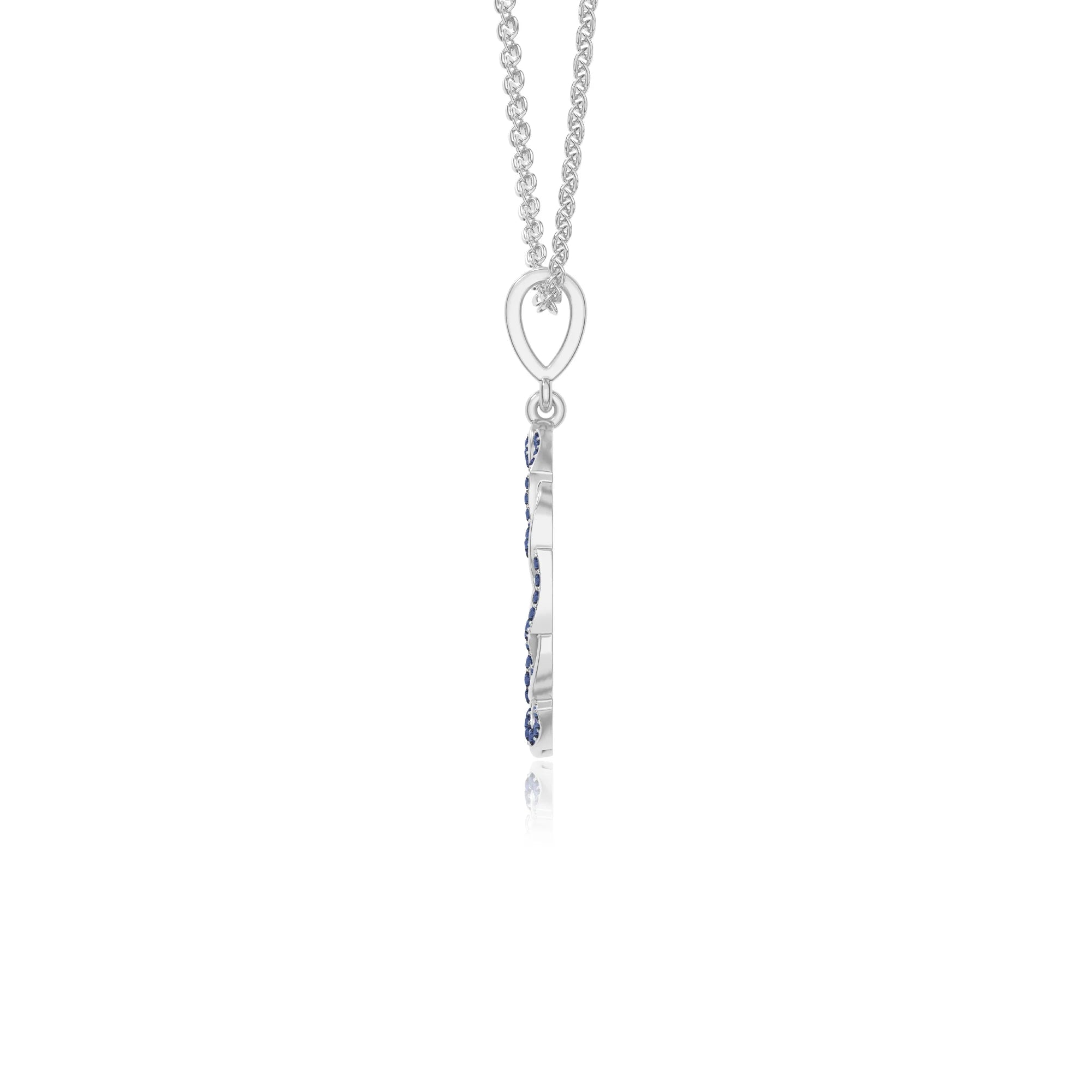 natural blue-sapphire infinity love knot necklaces in sterling silver 