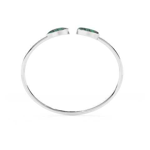 natural malachite oval-marquise shape twister bracelet