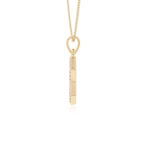 natural pink-tourmaline star of david necklaces in yellow gold vermeil 