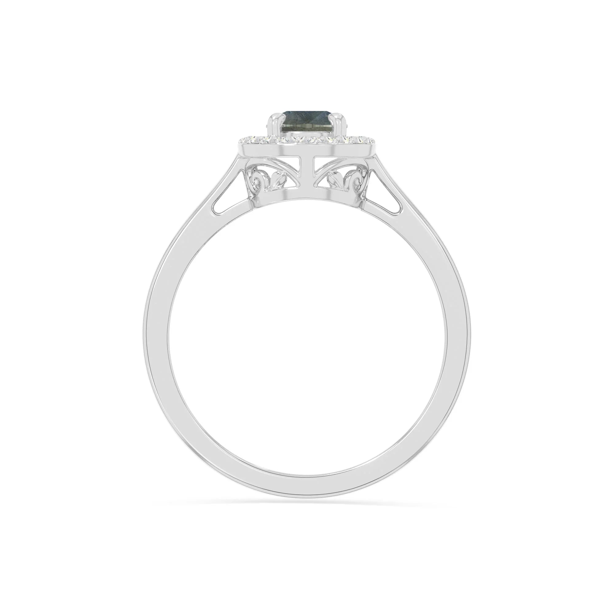 natural labradorite solitaire halo engagement rings in sterling silver 