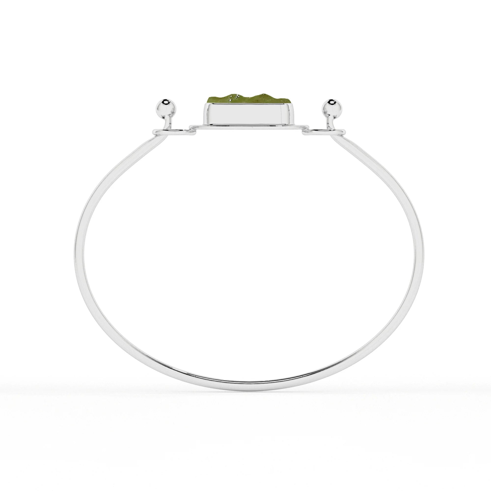 natural peridot rough shape twister bracelet