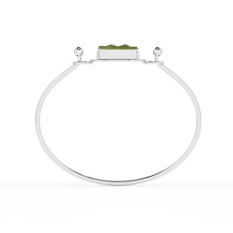 natural peridot rough shape twister bracelet