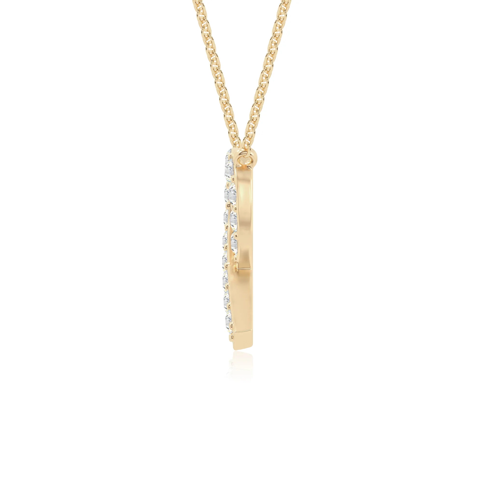 moissanite cancer ribbon necklaces in yellow gold vermeil 