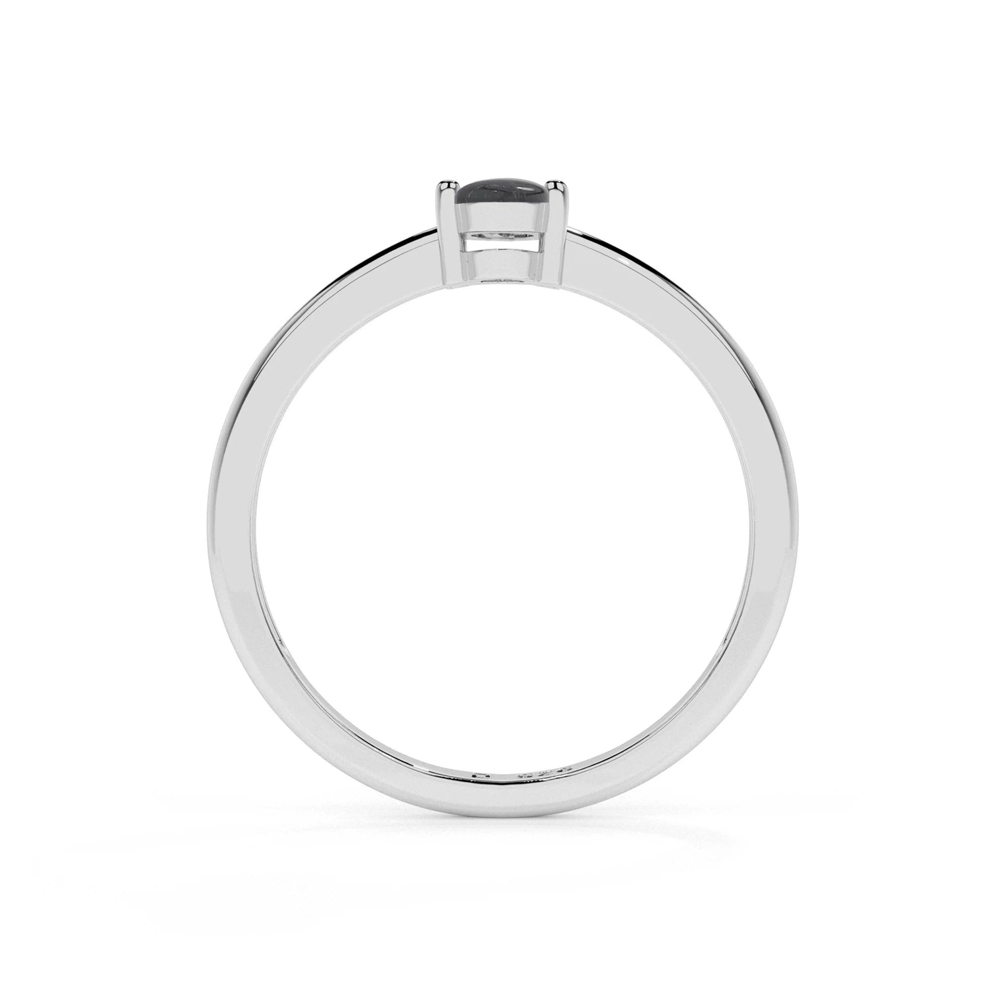 shungite oval cab stackable prong-set ring