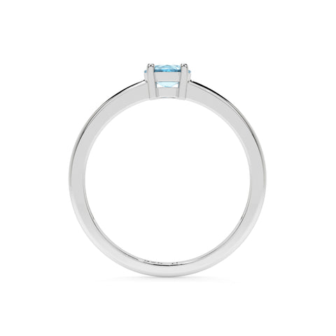 swiss blue topaz round cut stackable prong-set ring