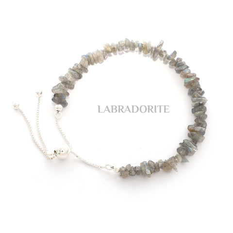 natural labradorite rough shape bolo bracelet