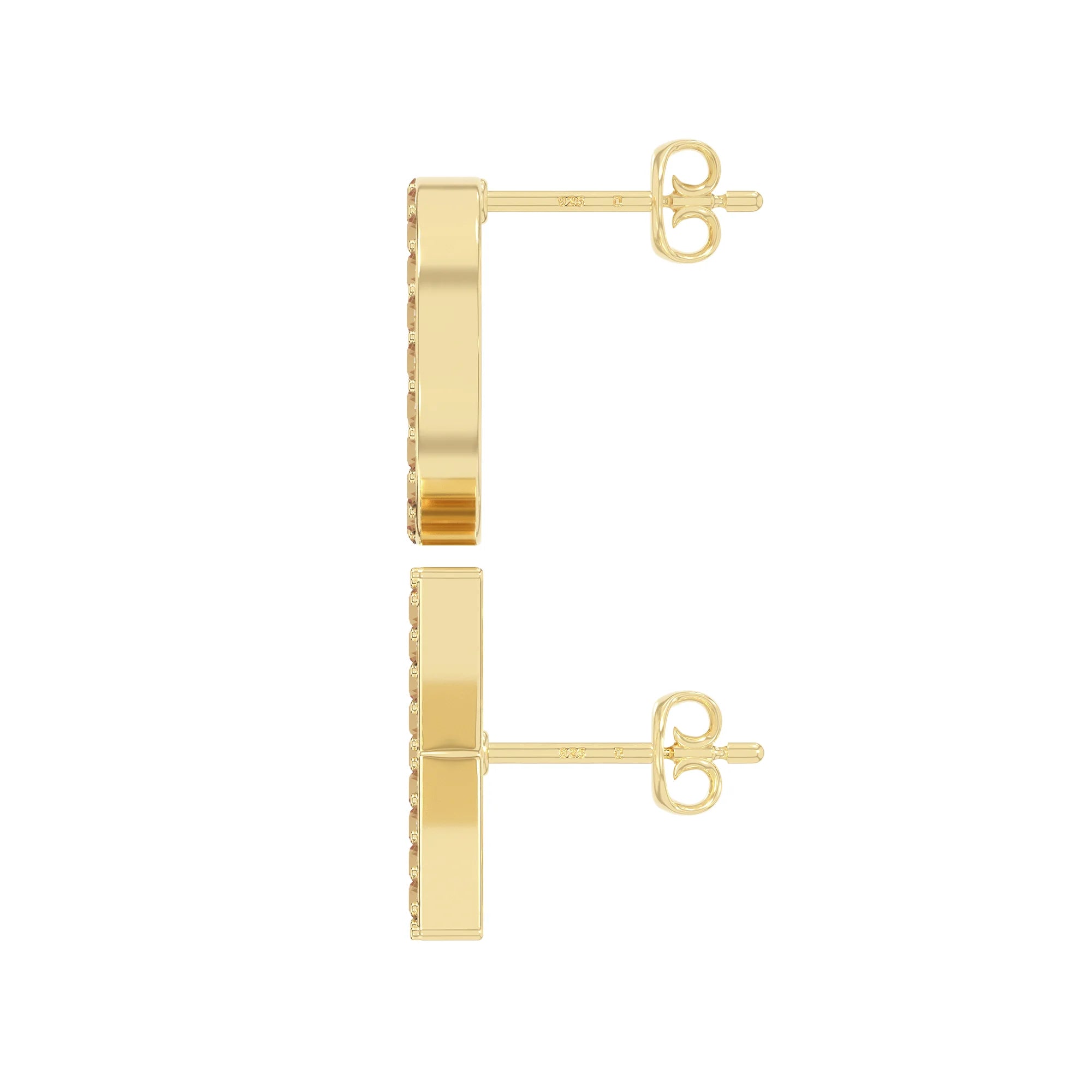 natural citrine xo stud earrings in yellow gold vermeil 