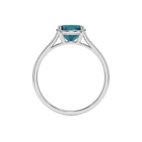 natural london blue topaz round solitaire engagement ring