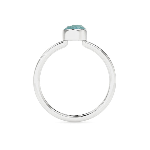 aquamarine rough shape stackable bezel-set ring