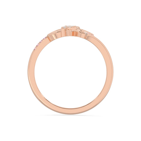 natural pink tourmaline lotus blossom rings in rose gold vermeil
