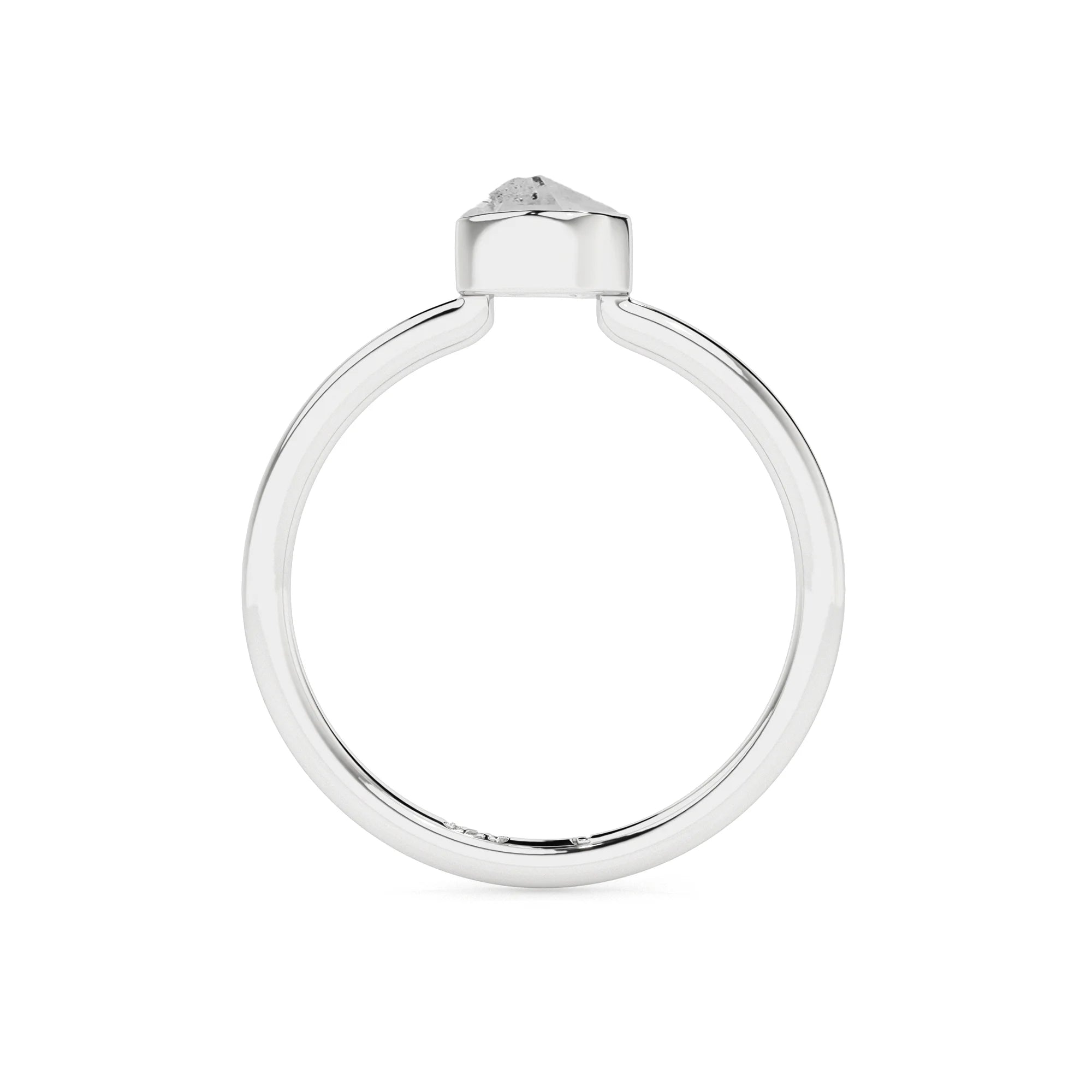 herkimer rough shape stackable bezel-set ring
