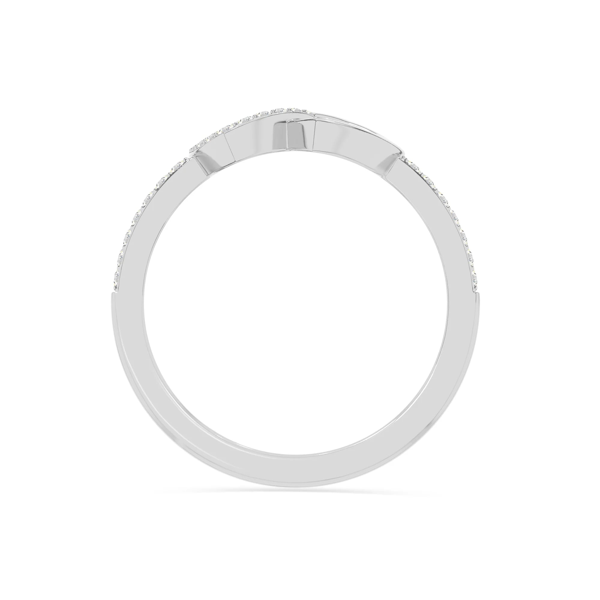 natural moissanite interlocking heart promise rings in sterling silver 