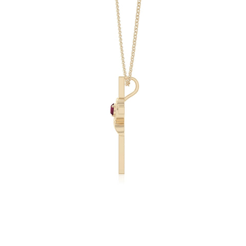 natural ruby infinity cross necklaces in yellow gold vermeil 