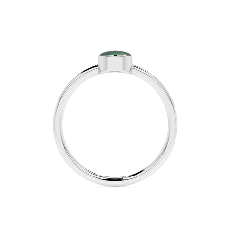 malachite oval cab stackable bezel-set ring