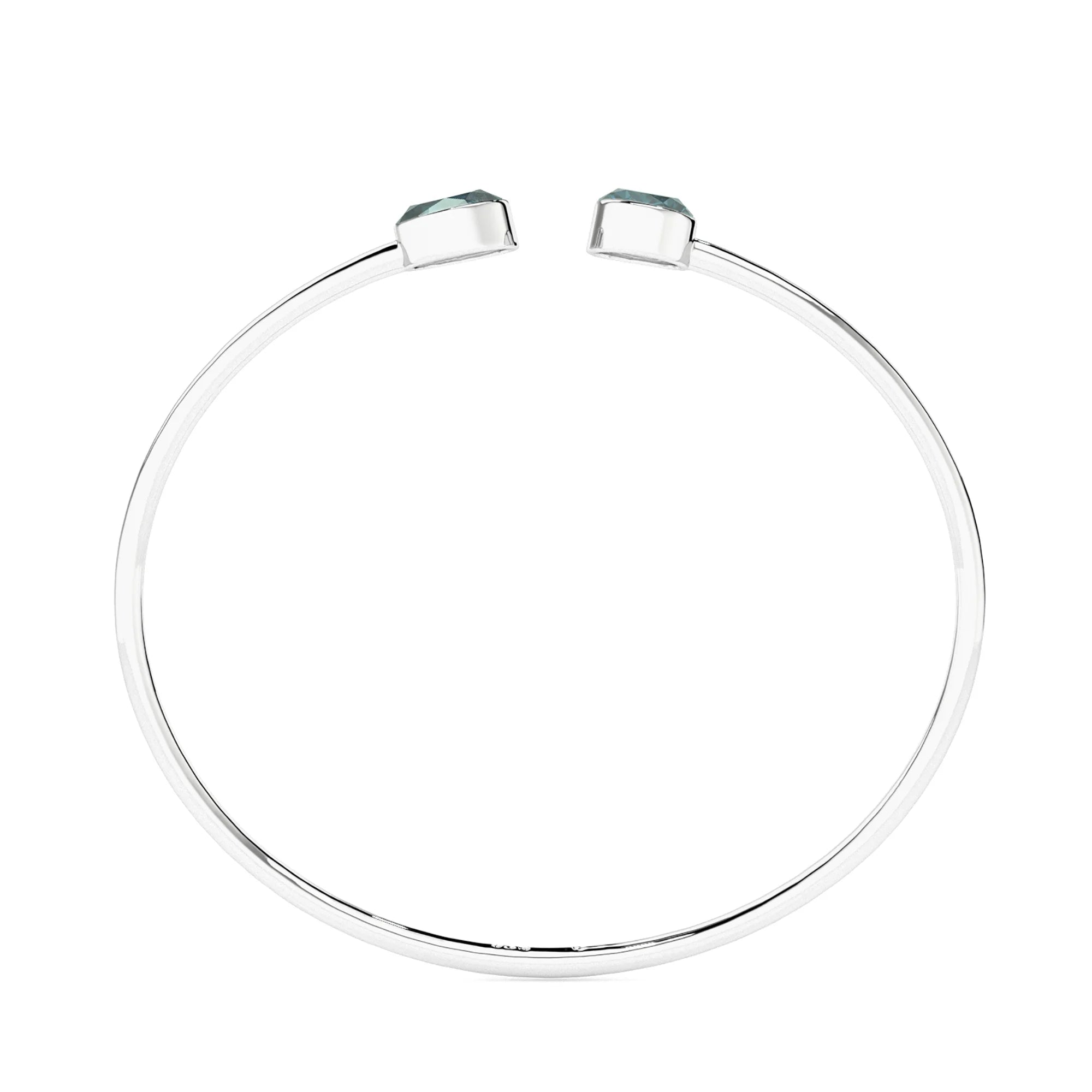 natural london-blue-topaz round-oval shape 2-stone twister bracelet