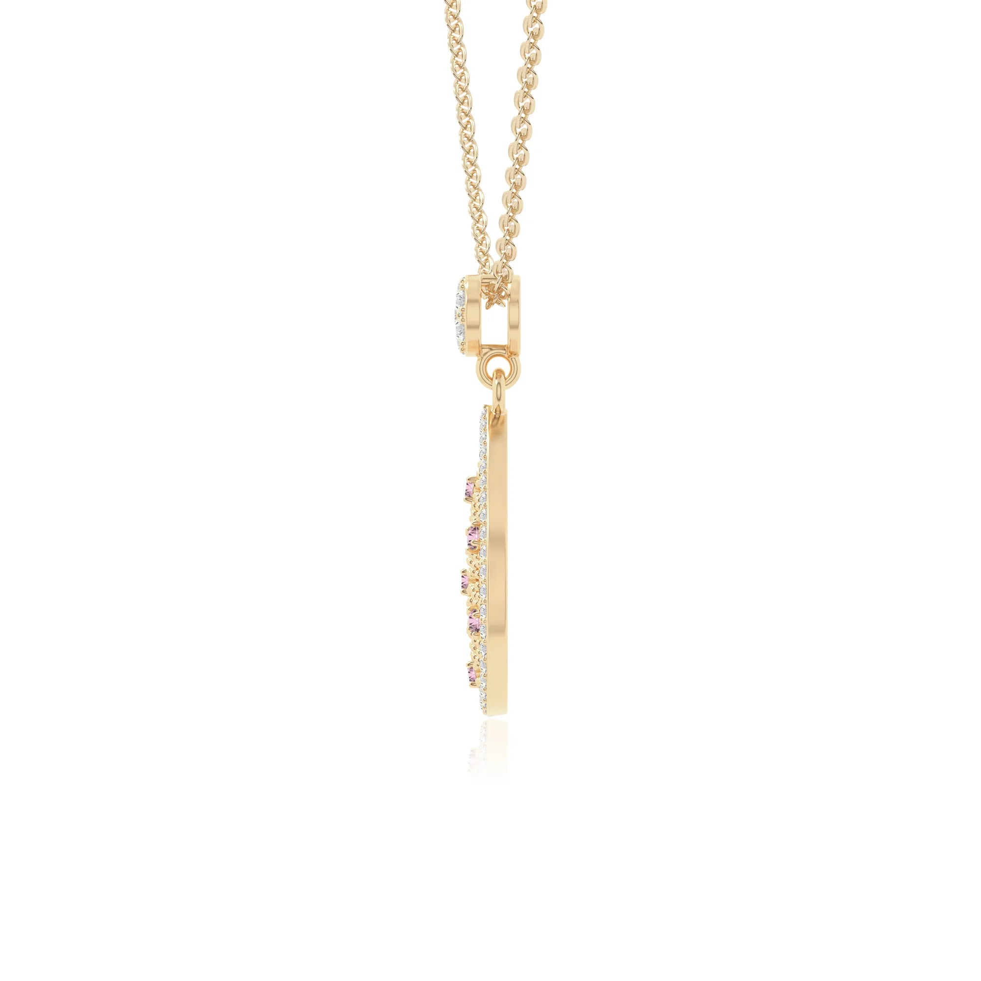 natural pink-tourmaline infinity love knot necklaces in yellow gold vermeil 