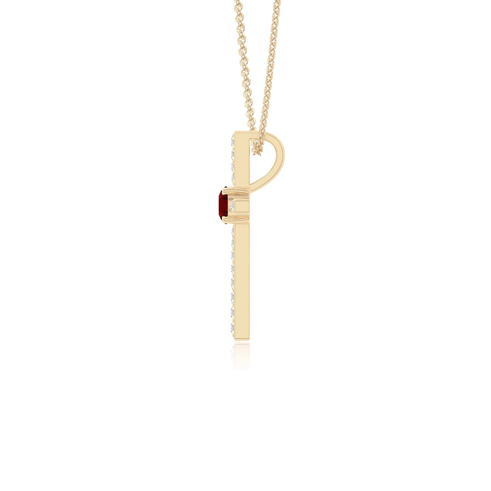 natural garnet cross necklaces in yellow gold vermeil 